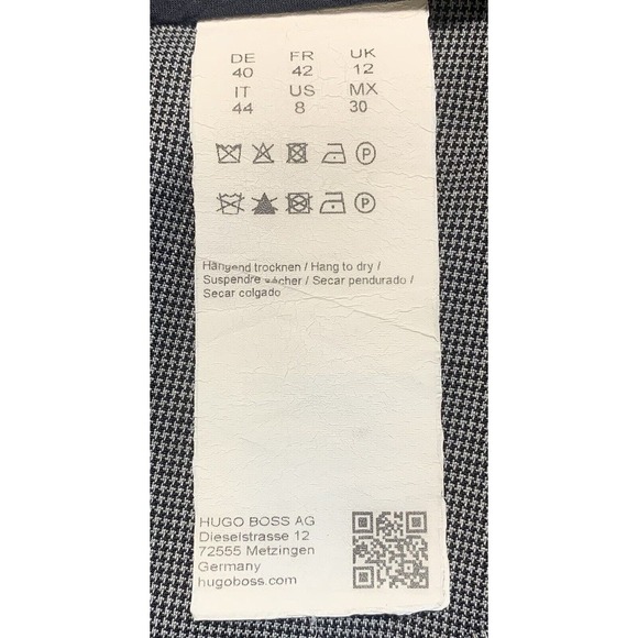 Hugo Boss Wool Blend Slacks Pants 8 Black Business Casual Workwear Career Job - Picture 9 of 11